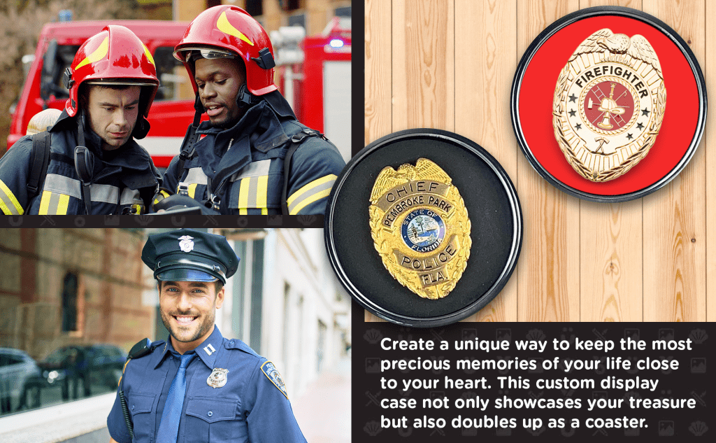 police badge display case fire badge holder security badge display patch organizer