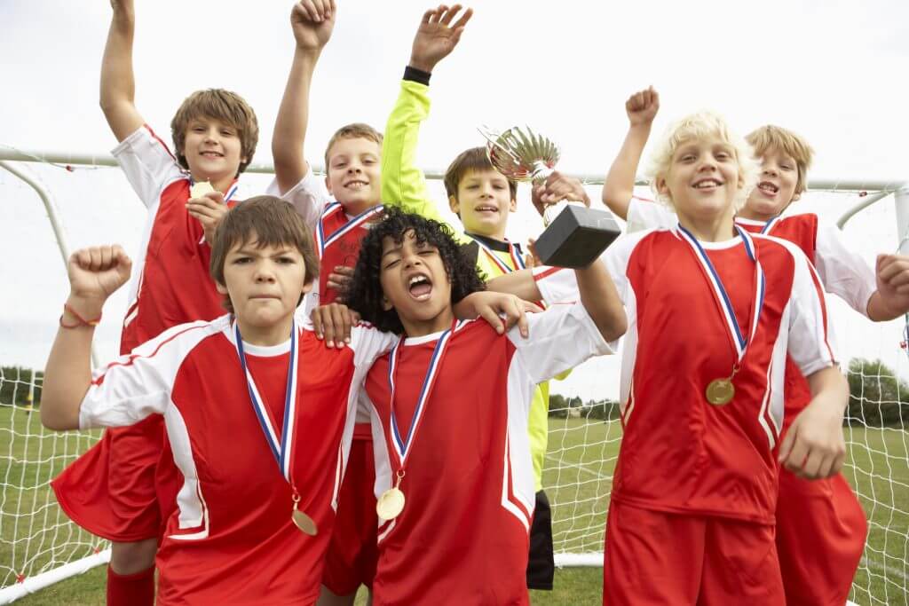 Young Athletes Celebrating