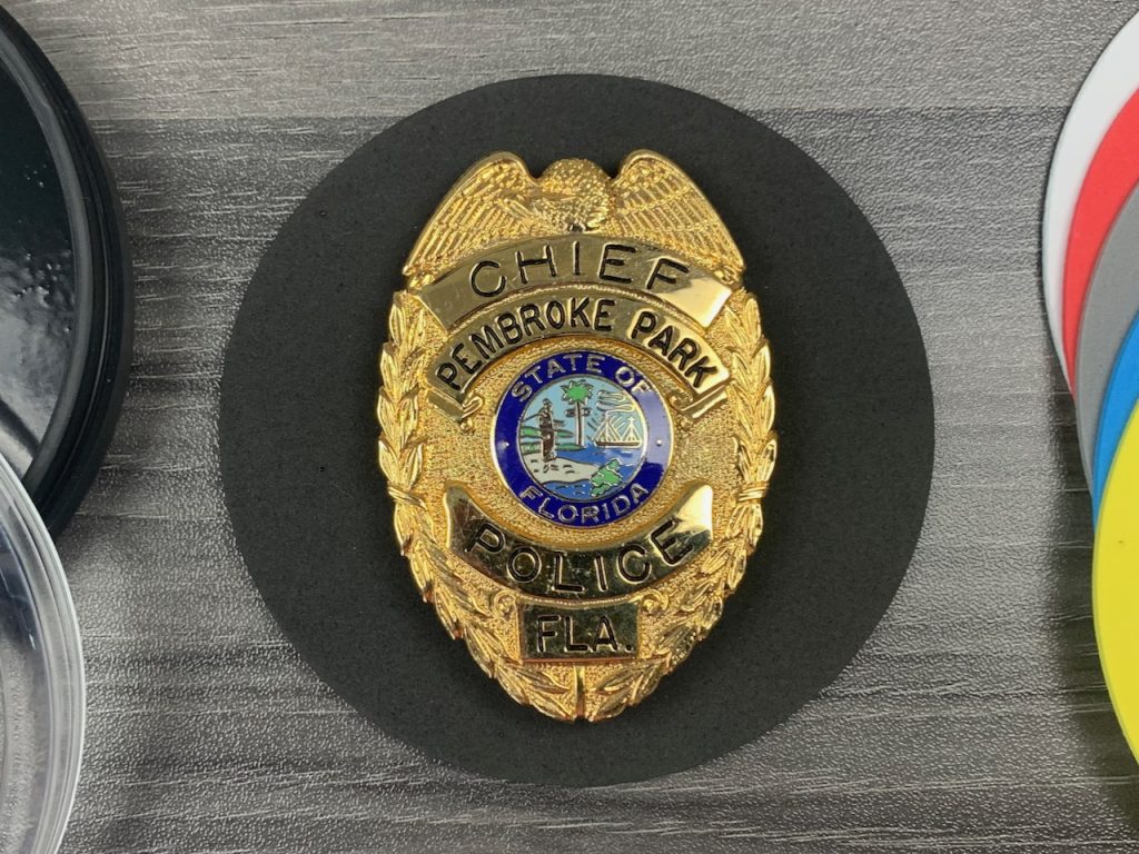 Kudos Police Badge Display Case Coaster Display Your Badge in Coaster