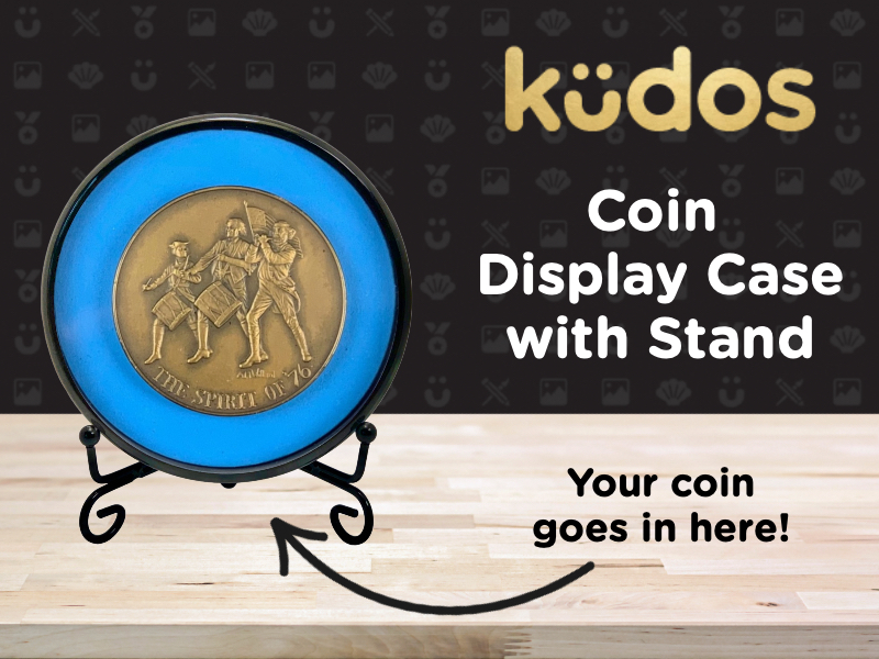 coin shadow box with stand