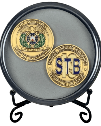 challenge coin display case with stand