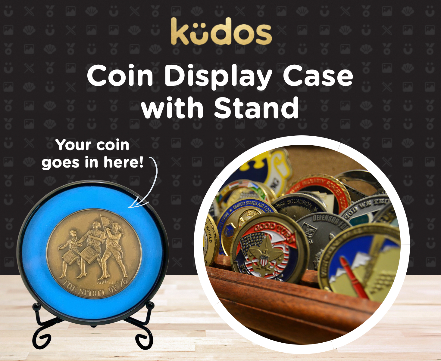 Pin Display Case with Stand, Kudos